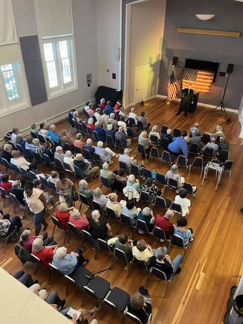 Big crowd for “Singing Trooper” performance. Photo by Steve Milmore.